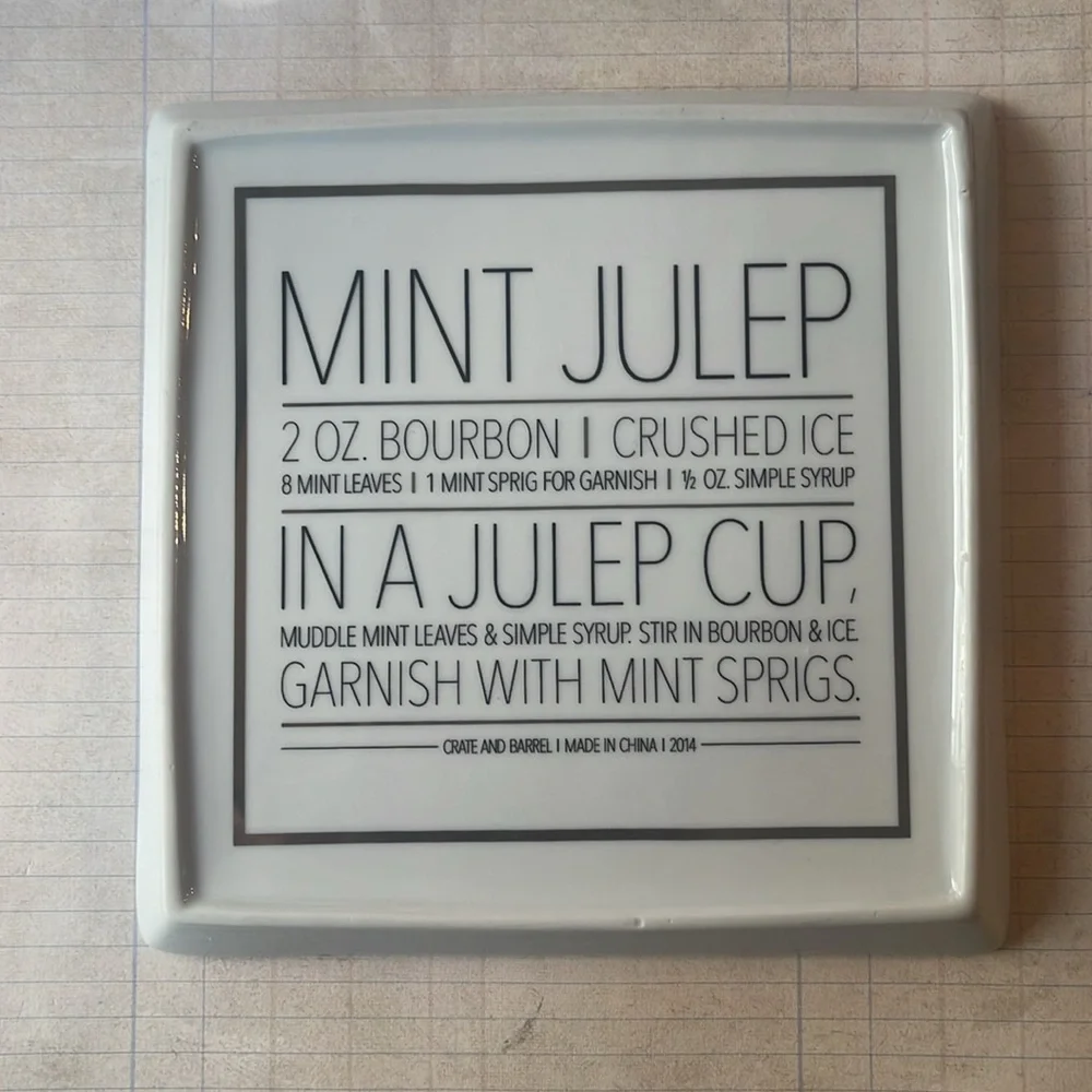 Crate & Barrel Mint Julep Appetizer Plate